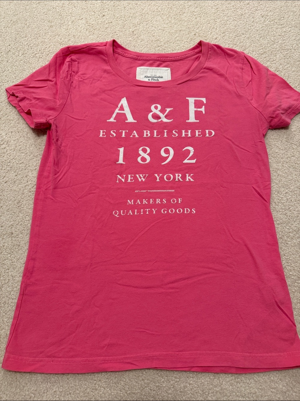 Abercrombie & Fitch Hot Pink Logo Tee